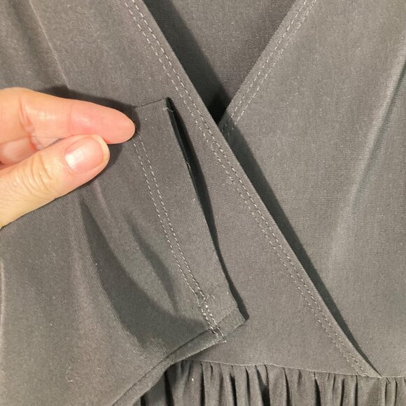 Womens Coldwater Creek Wrap Top Midi Dress Long Sleeve Black 16 - Picture 3 of 11